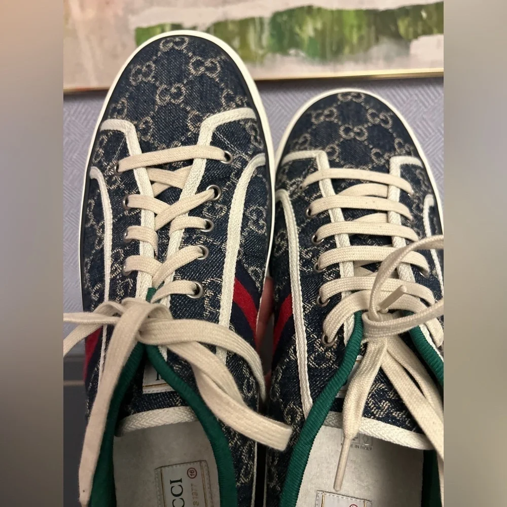 Men's Size 16 New Never Worn gucci 1977 Sneaker Navy with Gucci Details